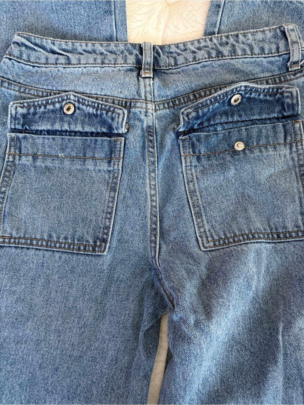 VERVET High Rise Wide Leg Cargo Jeans Medium Wash Size 26 - Picture 8 of 8